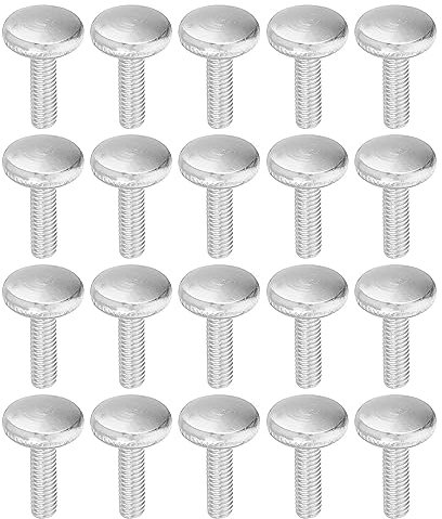 PATIKIL M4x13mm Mariposa Tornillos, 20 Paquete Moleteado Cabeza Hombro Plano Punta Pernos Perillas Mano Agarre Tornillos Sujetadores para PC Iluminación Muebles Herraje, Plata