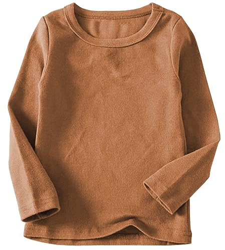 Beganly T-shirt basique chaud et doux pour fille - En coton - À manches longues, 7 ans