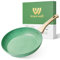 Innerwell Sartén antiadherente 28 cm, Sartenes induccion, Granito revestimiento antiadherentes Profesional, Ceramica Sartén Tortillas, sin PFOA, sin toxicos, apta Horno, Lavavajillas, Verde menta