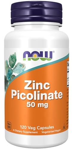 Now Foods, Zinc Picolinate, 50mg, Alta Dosificación, 120 Cápsulas vegetarianas, Testado en Laboratorio, Sin Gluten, Sin Soya, No GMO, Vegetariano
