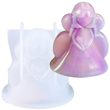 Silikonform Weihnachten, Gießform Engel, Engel-Silikon-Kerzenformen, Wiederverwendbar Epoxidharz-Silikonform, Angel Girl Duftkerze, Leicht Zu Lösen (Keine Kerze)