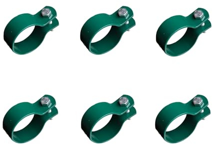 Zaunschelle 38mm Pfostenschelle Strebenschelle Befestigungsschelle Schelle Grün für Zaun Maschendrahtzaun 6 Stück