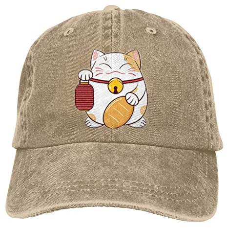 Truckerkeps Maneki-Neko lyckokatt hiphop hatt justerbar truckerkeps polyester baseballkeps för fiske golf resor, Basebollkeps 1357, M