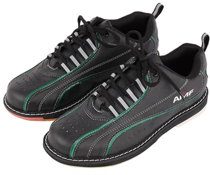 Leichtrit Chaussures De Bowling Respirante,Chaussures De Bowling pour Hommes,Femmes Chaussures De Bowling,Adolescent Chaussures De Bowling,ProtéGer La Cheville,pour D'EntraîNement De Bowling,Noir