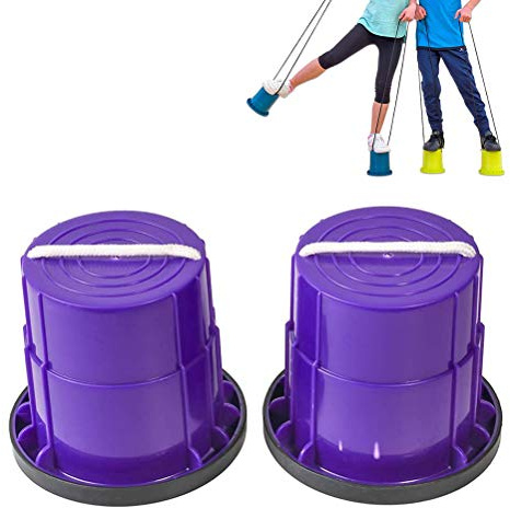 Kikumi Kinder Eimer Stelzen Spielzeug Walking Cups Spielzeug Stelzen Outdoor Games Trainer Sensorisches Training Ausrüstung Ausrüstung (Lila)