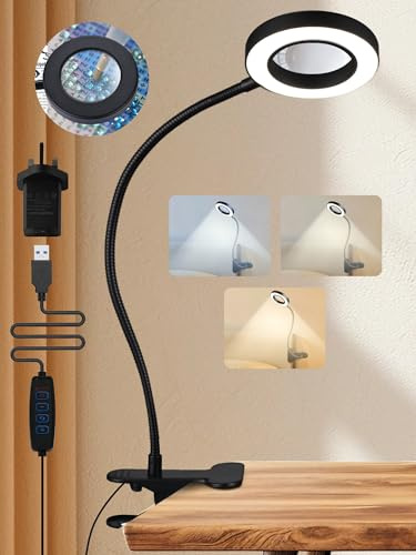 10X Magnifying Glass with Light, 5 Colors+10 Brightness Magnifying Glasses | 750 Lumen Magnifier with Light,58 LED Magnifying Glass for Reading Lights for Books in Bed/Desk/Nail/Puzzle/Craft/Make/Repair