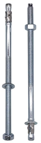 SKIR'CO 4 anclajes de cuña chapados en zinc M12 x 250 mm, tacos de metal, perno de anclaje, pernos de expansión de mampostería y hormigón