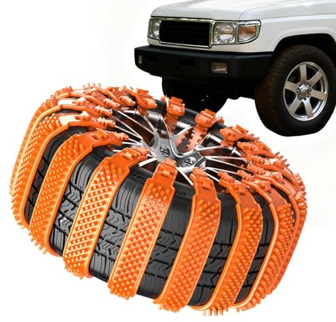 Fyrdyn Snow Chains for Trucks - Anti-Slip 10piece Tyre Protection Adjustable,Snow Truck Tire Chains,for Hiking Offroad Ice Winter Lawn Fishing Trailer