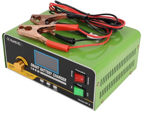 Marhynchus Smart Batteriladdare 12V 50A 24V 30A 800W Bilbatteriladdare Automatisk med LED-indikator för Standard Gel AGM-batterier i Kallt Väder Lågspänning (EU)