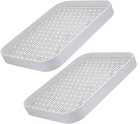 Toddmomy Lot de 2 Bacs à Litière Profonds pour Lapins et Cobayes Bac D’Angle en Plastique Robuste Anti-Débordement Nettoyage Facile Apprentissage Propreté Petits Animaux et Cages