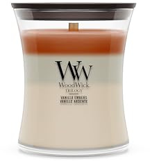 WoodWick Candela profumata | Candela Media a Clessidra | Vanilla Embers | Regalo Perfetto per Donne