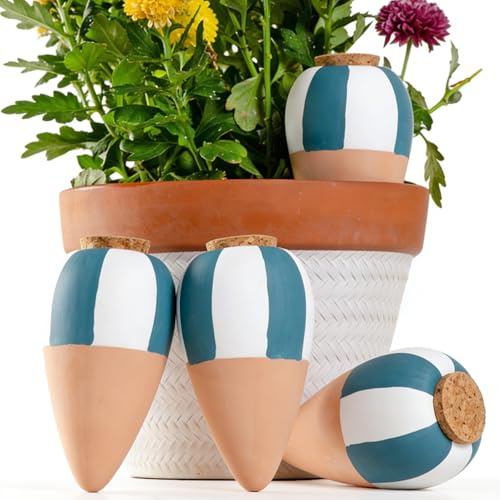 RoseFlower irrigatore a Goccia per vasi, Innaffiare Piante in Vacanza, irrigazione Automatica Das Terracotta Sfere per irrigazione per Piante da Interno ed Esterno, per casa e Ufficio