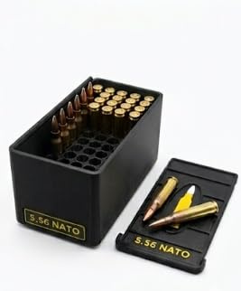 Benjoss | Boîte Rangement 50 Cartouches 5.56 NATO / .223 REM | Étui Stockage Imprimé 3D | Tir Sportif | Made in France