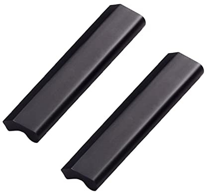 Handtag för köksskåpsdörrar, 2-pack aluminiumlegering dolda skåphandtag och låddrag, svart, flera storlekar