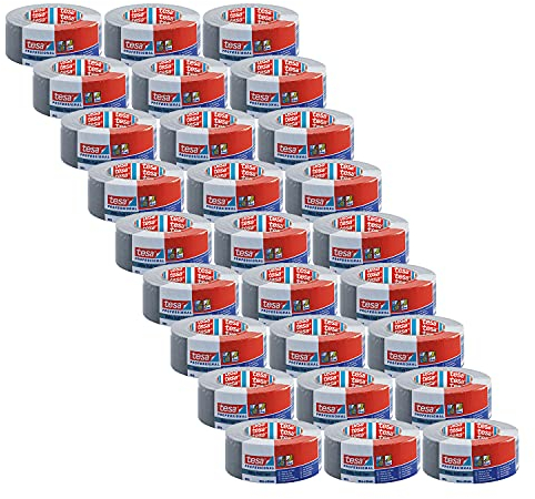 tesa Gewebeband 4613 Standard Steinband 24 Rollen Bandbreite 48 mm silber