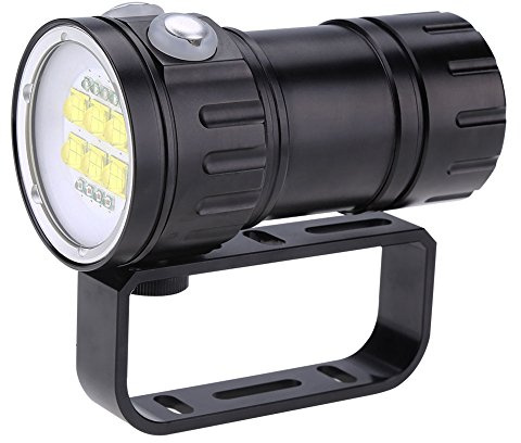 Luz de Buceo, Portátil Impermeable 6 x L2 Submarino 28800Lm LED Brillante Bolsillo Submarino Buceo 80m Linterna Iluminación Lámpara Luz Portátil Video Fotografía Antorcha con Soporte 3.7V