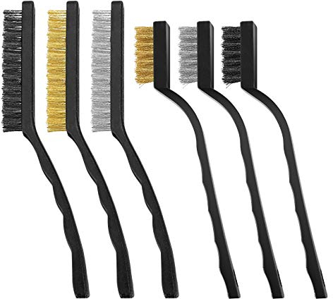 Wire Brush Set, Metal Rust Remover Brushes, Nylon & Copper Wire Brush, Cleaning Paint Welding Slag Rust Scrubber Brushes - 7/9 Inches