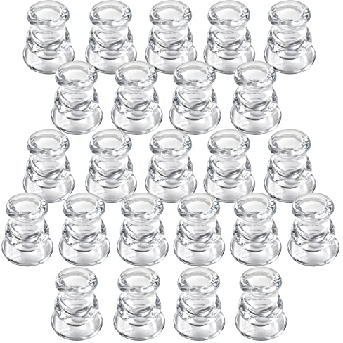 IYOUYA Clear Glass Candlestick Holders 24PCS, 2.1 H Taper Candle Holders Bulk for Pillar Candles, Taper Candles, Glass Candle Holders for Wedding, Party&Festival