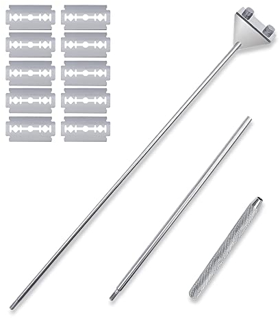 65cm Erweiterbar Rostfreier Stahl Algenschaber Aquarien Fische Becken Schaber Reiniger mit 10 Klingen