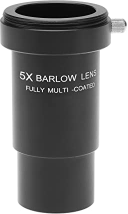 SG Store 5X Barlow-Linse 1,25 Zoll Vollmetall-Mehrfachbeschichtung mit M42-Gewinde Und FMC-Grünfilm-Aluminiumlegierung für Astronomie-Teleskop-Okulare
