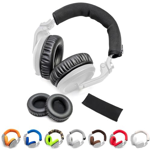 Kit di ricambio per cuffie DJ Pioneer HDJ-X5 X5BT HDJ-X7 X7BT HDJ-X7BT HDJ-X7BT HDJ-X10, con imbottitura in memory foam (cuscinetti e fascia)