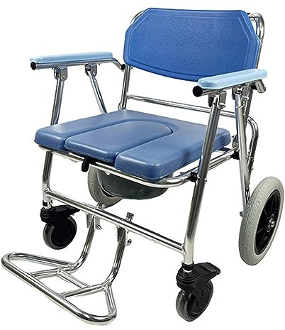 Sedia A Rotelle Comoda In Lega Di Alluminio,Mobile Bagno Sedia A Rotelle,Sedia Da Toilette Sul Comodino,4 Ruote Sedia A Rotelle Per Trasporto Sedia A Rotelle Per Anziani Disabili A