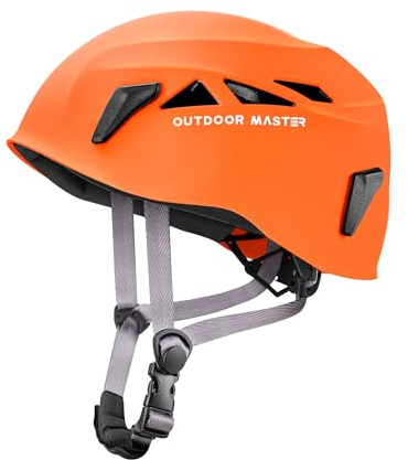 OutdoorMaster Climbing Helmet Rock Rescue Helmet Adjustable Lightweight Mountaineering Hiking Caving Helmet Adults Work Safety Helmet