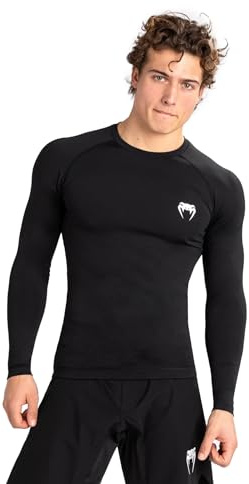 Venum, Contender Long Sleeve Rashguard, Men's, XL, Black/White