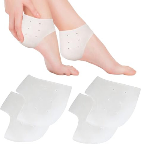 4 Stück Fersenschutz Silikon Fersenpolster für Schuhe Soft Gel- Silikon Pads für Fersenschmerzen Plantarfasziitis Geeignet für Fersenschmerzen Trockene Rissige Achillessehne Gelpolster