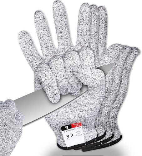 Schnittschutzhandschuhe, Kettenhandschuh Küche, Schnittfeste Handschuhe Küche, Schnittschutz Stichfeste Handschuhe, Arbeitshandschuhe Schnittfest, Schnitzhandschuhe, 2 Paar Metallhandschuhe Küche (M)