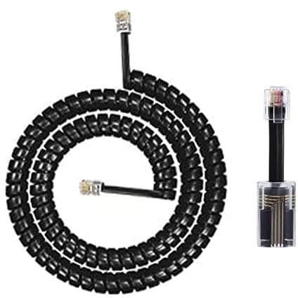 ERHUO Câble démêlant de 3 m pour combiné téléphonique fixe et 1 lot anti-enchevêtrement de cordon de téléphone rotatif à 360 degrés