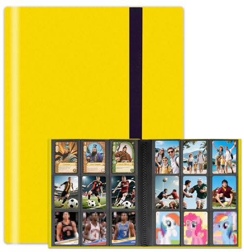 9-Pocket Sammelkartenbinder, 12 Seiten Halten 216 Taschen, PU Sammelkartenalbum Kartenordner Kartenbinder Halter Album für MTG, TCG, Pokemon Yu-Gi-Oh, Basketball Sportkarten, Spielkarten