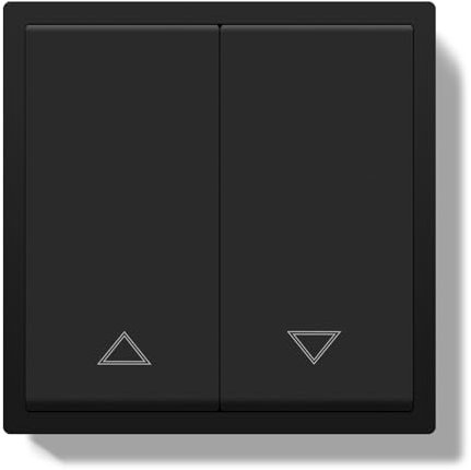 BSEEDLIFE Interrupteur Pour Volet Roulant Encastré,Interrupteur à Bouton-Poussoir avec Cadre PC avec Connexions à Ressort,Serre-Câbles et Griffes,Installation Facile,80 * 80mm Noir