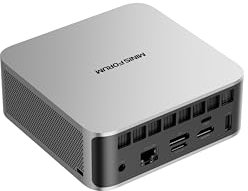 MINISFORUM Mini PC X1, AMD Ryzen 7 255 CPU de 8 núcleos y 16 subprocesos hasta 4,9 GHz, AMD Radeon 780M, Barebone sin DDR5 RAM/PCIe 4.0 SSD/OS, HDMI/DP/USB4 x 2/2.5G RJ45, USB 3.2 x 2, WiFi 7, BT5.4