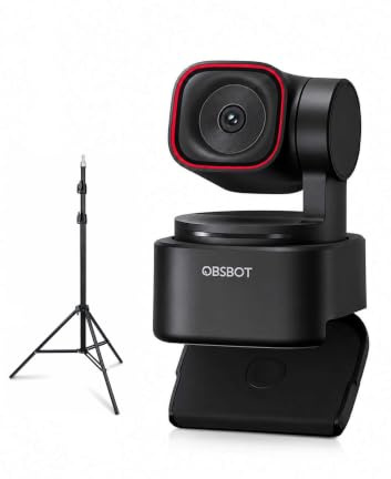 OBSBOT Tiny 3 Lite med Stativ, PTZ 4K Webbkamera 1080P@120fps HDR, PC-Kamera med AI-spårning, Tri-Mic Array, Röstlokalisering, Röststyrning, PDAF Autofokus, Perfekt för Spel Eller Streaming | PC-kamera 120 fps HDR, med AI-spårning, röstigenkänning, PDAF-autofokus, perfekt för spel och streaming