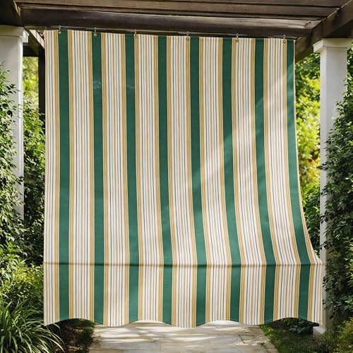 VKZ Tenda da Sole a Caduta per Balcone 145x290 cm, Tenda Parasole Esterno con Strisce, Protezione UV, Tenda da Sole Verticale per Terrazza, Balcone e Giardino (Verde)