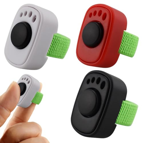 GXGM 3 Pezzi Clicker per Cani e Gatti con Anello per Dita Pratico Accessorio per Addestramento Set Clicker per Cani addestramento, Gatti e Cavalli, Pratico e Compatto