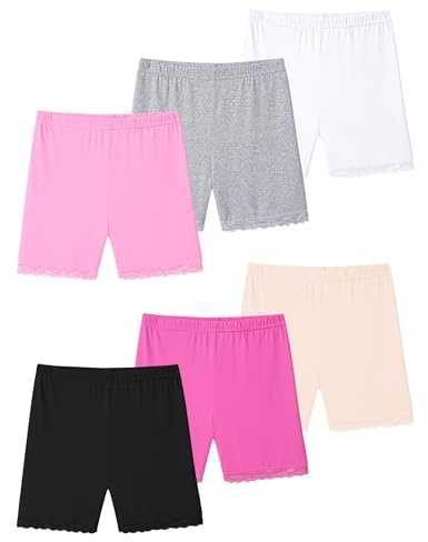 KEREDA Pantaloncini Bambina Ragazza Short Corti Mutande Leggings Intimo Sportivi Cotone 2-10 Anni Pacco de 6