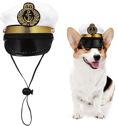 Valiclud, cappello da capitano per animali domestici, cappello da marinaio, regolabile, per cani e gatti