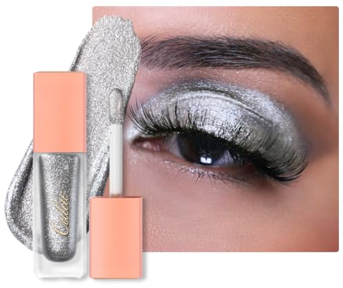 Oulac Glitzer Lidschatten Flüssig-Metallic Flüssiger Silber-Lidschatten Liquid Eyeliner| Glitzer Finish Glattes Schimmer Augen Make-up| Vegan& Cruelty-Free, 6.8g (13)