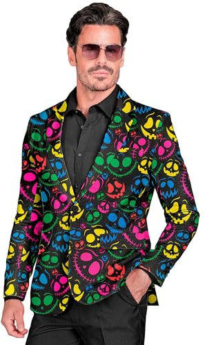W WIDMANN MILANO Party Fashion - Veste pour Homme, Veste de Costume, Brille sous la lumière UV, déguisement d'halloween