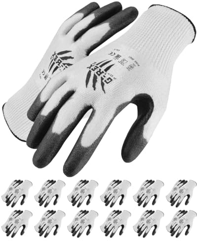 G-REX - P 07 / Guanti di montaggio protezione antitaglio/taglia 09, 12 paia/bianco/bianco/bianco/guanti di montaggio/guanti antitaglio guanti da lavoro