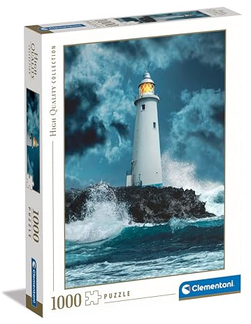 Clementoni Leuchtturm im Sturm Puzzle 1000 Teile Erwachsene - Puzzle Erwachsene in 70 x 50 cm - Puzzle Erwachsene anspruchsvoll von Clementoni 39828