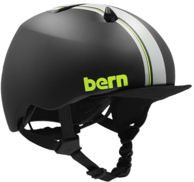 Bern Nino DVRT - Casco da corsa per ragazzi, a righe, nero opaco, XS/S (48-51,5 cm)