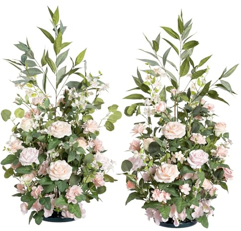 Ling's moment 36 Tall Ground Wedding Flowers, Blush & Cream, 2pcs