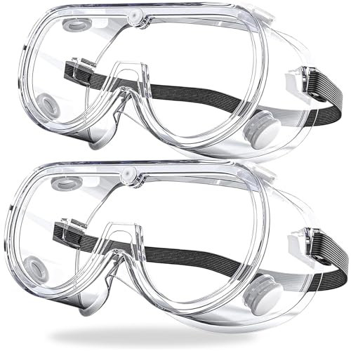 YIFLorine TANG Lunettes de Sécurité,2 Piecès Lunettes de Protection Transparentes Lunettes UV Protection Lunette de Protection Travail Anti-buée Lunettes de Protection pour Activités de Plein Air