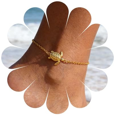 Cybche Cavigliera Tartaruga Marina Boho Cavigliere Tartaruga Oro Oceano Tartaruga Cavigliera Animale Minimalista Cavigliere Estate Spiaggia Piede Catena Gioielli Per Le Donne
