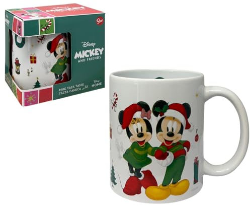 Tasse en céramique Mickey et Minnie Noël Disney modèle mug bol de petit déjeuner 325 ml pour enfants