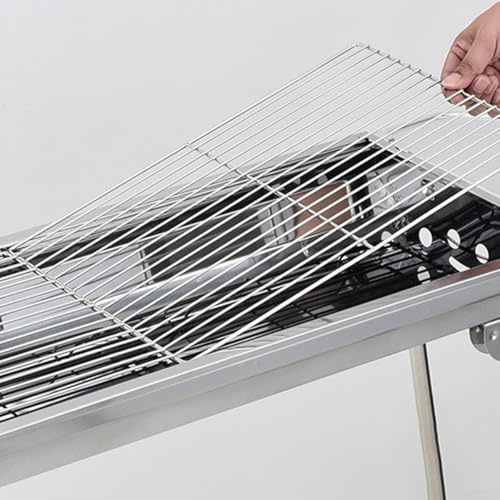 Griglia per barbecue in acciaio inox, griglia di ricambio riutilizzabile, griglia di raffreddamento multi foglio di cottura per esterni, campeggio, barbecue, pesce, bistecca e gamberetti (30 x 25 cm)