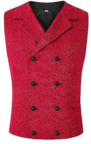 Generisch 2025 Estilo de corte para hombre, chaleco de traje de doble botonadura de moda sin mangas Top de chaqueta fregona